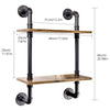 2 Tier Industrial Floating Shelves Pipe Shelf Rustic Steampunk Shelving Brackets