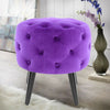 Upholstered Pouffe Stool Ottoman Buttoned Footstool Dressing Table Chair Seat