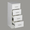 Bathroom 4 Drawer Storage  Cabinet Unit Modern Gloss White Cupboard 300 x 300mm