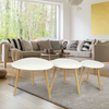 Modern 3 × Coffee Table Set Sofa Tables Nested Side Living Room Home Wood White