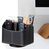 Leather Remote Control Holder 360 Degree Spinning Desk TV Remote Caddy/Box