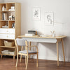 Scandinavian Computer Laptop Office Writing Work Desk Table w Drawers Oak Color