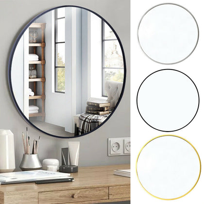 Luxury Round Framed Wall Mirror Shaving Vanity Decoration Bedroom Hallway 50cm