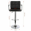 2 × Bar Stools Leather Chair Breakfast Chairs Swivel Gas Lift Kitchen Cushioned