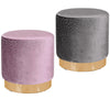Velvet Pouffe Footstool Dressing Table Chair Padded Make-Up Stools Kids Seats UK