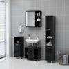 Bathroom Mirror Cabinet Black Chipboard Washroom Wall Storage Rack