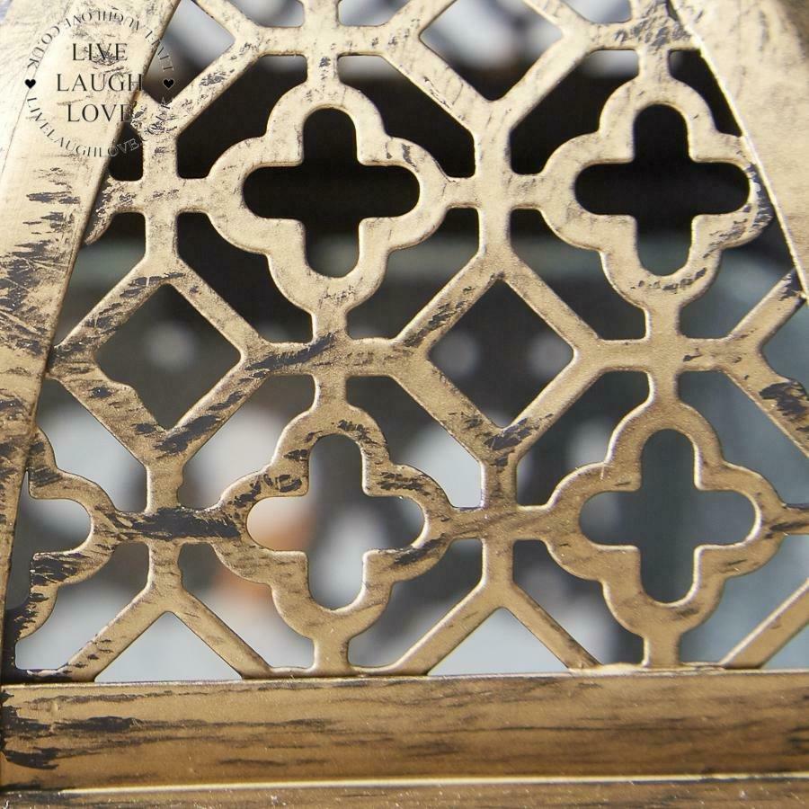 Brass Effect Moroccan Style Metal Lanterns Small Medium