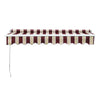 2.5/3/3.5/4m Retractable Awning Manual Striped Shade Garden Canopy Patio Shelter