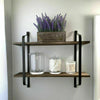 Retro Rustic Theme Wall Mount Floating Wooden Shelving Bookcase Home Decoration