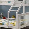 NOAH WHITE WOODEN TRIPLE SLEEPER BUNK BED SINGLE & DOUBLE