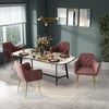 Velvet Dining Chair Armchair Padded Seat Gold Metal Legs Kitchen Home Restaurant