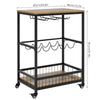 Serving Trolley Kitchen Trolley Cart, Wine Rack Storage Shelf, Lockable Wheels