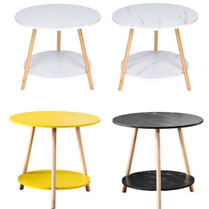 2 tiers Round Side Table Sofa Bed Side End Table Coffee Table Home Living Room