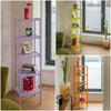 Bamboo Storage Shelf with 5 Tier Corner Shelves for Bathroom Living Room Kitchen