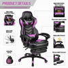Executive Racing Gaming Chair Swivel Office Ergonomic Computer Recliner Purple