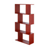 Wood Modern Book Shelves 4 /6 Tier S Shape Bookshelf Case Storage Unit Bookcase