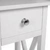 Tall Narrow Bedside Table White Wood 1 Drawer Bed Sofa Side Cabinet Nightstand