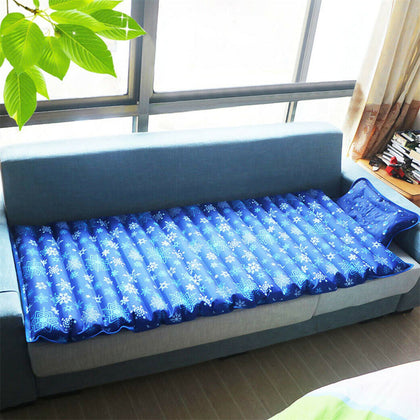 Water Injection Cooling Waterbed Mattress Hot Summer Calming Bed Mat Free Pillow