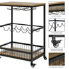 Serving Trolley Kitchen Trolley Cart, Wine Rack Storage Shelf, Lockable Wheels