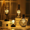 Retro Table Lamp Geometric Wire Industrial LED Light Bulb Bedside Desk Light UK