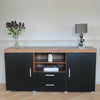 Large 2 Door 2 Drawer Sideboard Black White Grey Cupboard TV Cabinet Furniture