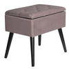 Ottoman Storage Velvet+MDF Toy Box Pouffe Seat Foot Stool With lid grey/pink