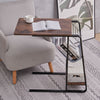 C-Shaped End Table Sofa Side Coffee Table Industrial Laptop Desk With Storage