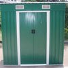 8x4FT Outdoor Storage Garden Shed Sliding Door Galvanised Metal Green Tool House