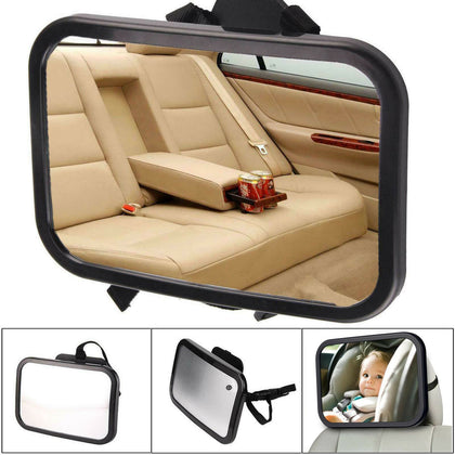 LARGE ADJUSTABLE WIDE VIEW REAR/BABY/CHILD SEAT CAR SAFETY MIRROR HEADREST MOUNT