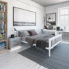 Stylish Double 4ft6 Wooden Bed Frame in White Strong Solid Bedstead Slat Bedroom