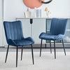 Set of 2 Velvet Dining Chairs Set Padded Seat Metal Legs Kitchen Home Furniture