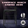 LED Gaming Desk PC Computer Office Table Carbon Fibre Effect Home Workstation UK
