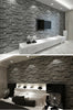 MODERN GREY BRICK SLATE WALL BACKDROP WALPAPER 3D EFFECT STACK STONE WALL PAPER