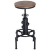 Bar stool Swivel Chair Dining Wooden Top Adjustable W/Footrest Pine Wood Steel
