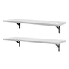 Pack of 2 Floating White Corner Shelf Shelves Wooden Wall Storage Unit Bedroom