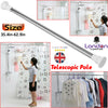 Telescopic Shower Curtain Rail Extendable Pole Bathroom Door Window Wardrobe Rod