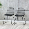 Set of 2 Black Dining Chair Metal Wire Style Chair Kitchen Living Room Home UK