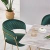 Grey Velvet Dining Chairs with Gold Legs Modern Dining Chair with Diamond Stitch