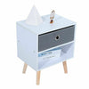Bedside Table Cabinet Bedroom Storage Nightstand with 1 Fabric Drawer Wooden Leg