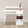 UK Computer Desk with Drawers Storage Shelf Keyboard Tray Laptop Table White