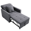 Grey/Cream Folding Sofa Bed Sleeper Pull Out Convertible Arm Chair Adjustable