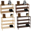 3 4 SLATTED TIER SHOE RACK WOODEN SHOE ORGANISER STORAGE UNIT SHELF STAND RACK