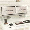 Large Twin Monitor Riser Stand TV PC Dual Double Screen Computer 14cm High Clear