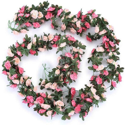 Artificial Rose Flower Floral Fake Vine Hanging Garland Party Wedding Decor Chic