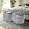 Velvet Vanity Makeup Stool Footstool Dressing Table Chair Round Upholstered Seat