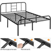 Double 4ft6 Bed Iron Frame Black Metal Platform Bed with High Headboard
