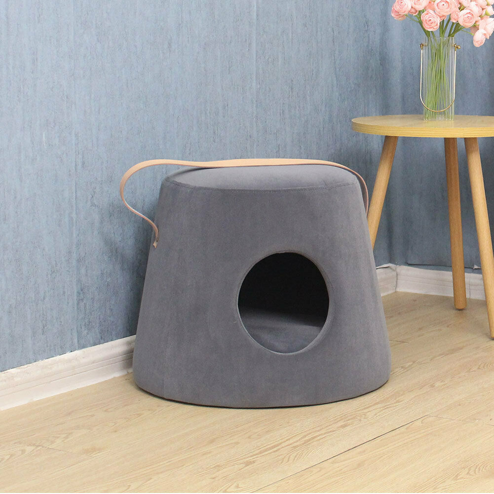 Pet Indoor House Cat Puppy Dog Bed Stool Nest Hideout Cave Igloo Hammock Cushion