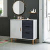 Kitchen Cupboard Cabinet 3 Drawers 1 Door Sideboard Storage Unit Solid Wood Legs