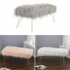 100cm Bench With Hairpin Legs Fluffy Padded Stool Bench Bedroom Hallway Seat