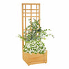Garden Wooden Plant Box With Trellis Support Patio Lattice Planter Flowerpot